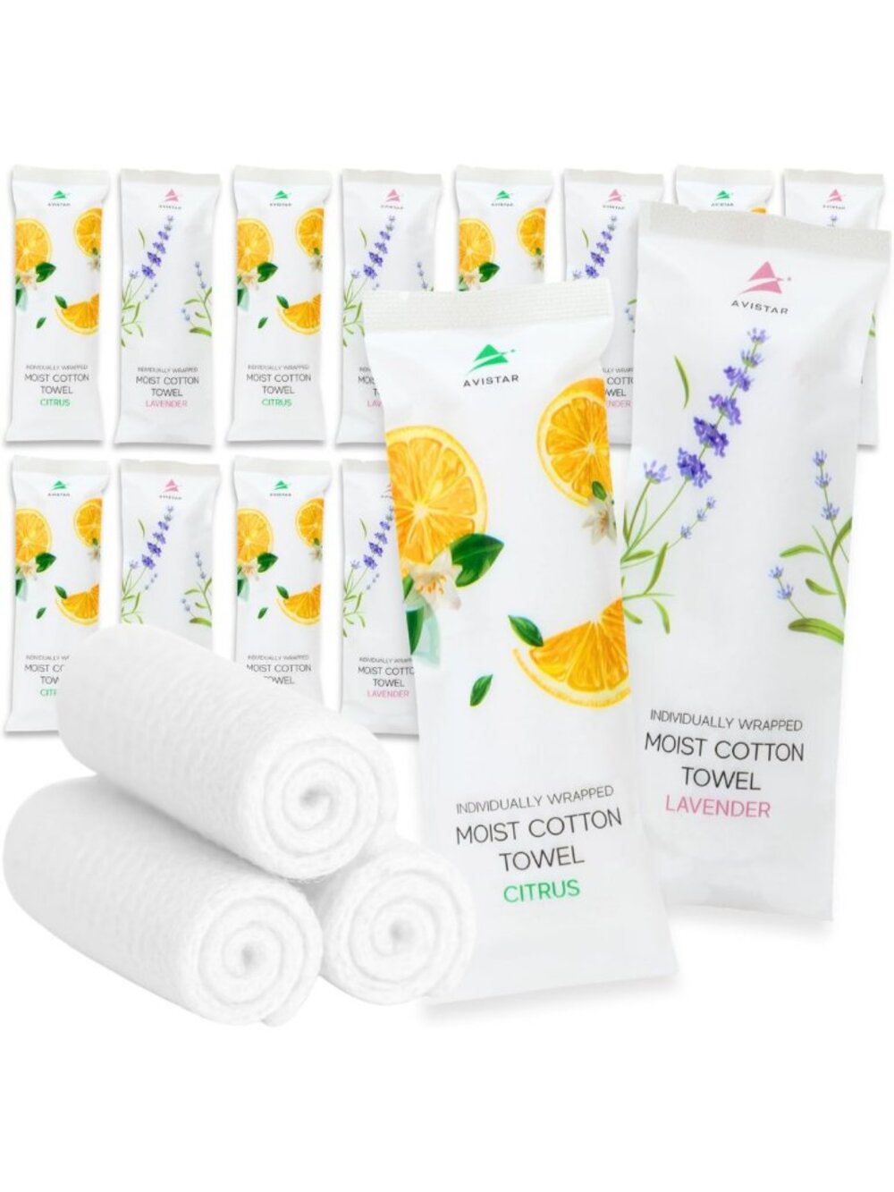60 Individually Wrapped Moist Towelettes – Scented Disposable Face & Hand Wipes